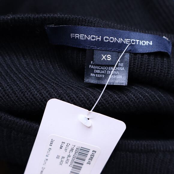 FRENCH CONNECTION NEW Joss Knit Mini Dress Black Bishop Sleeve Women's XS - Picture 8 of 10